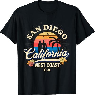 San Diego California Beach Surf Summer Vacation Vintage Men Women Kids T-Shirt
