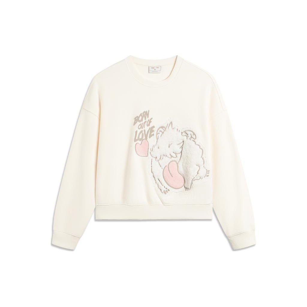 LI-NING AWDTE88-1 Unisex Badfive Loose Fit Long Sleeve Pullover Sweatshirt