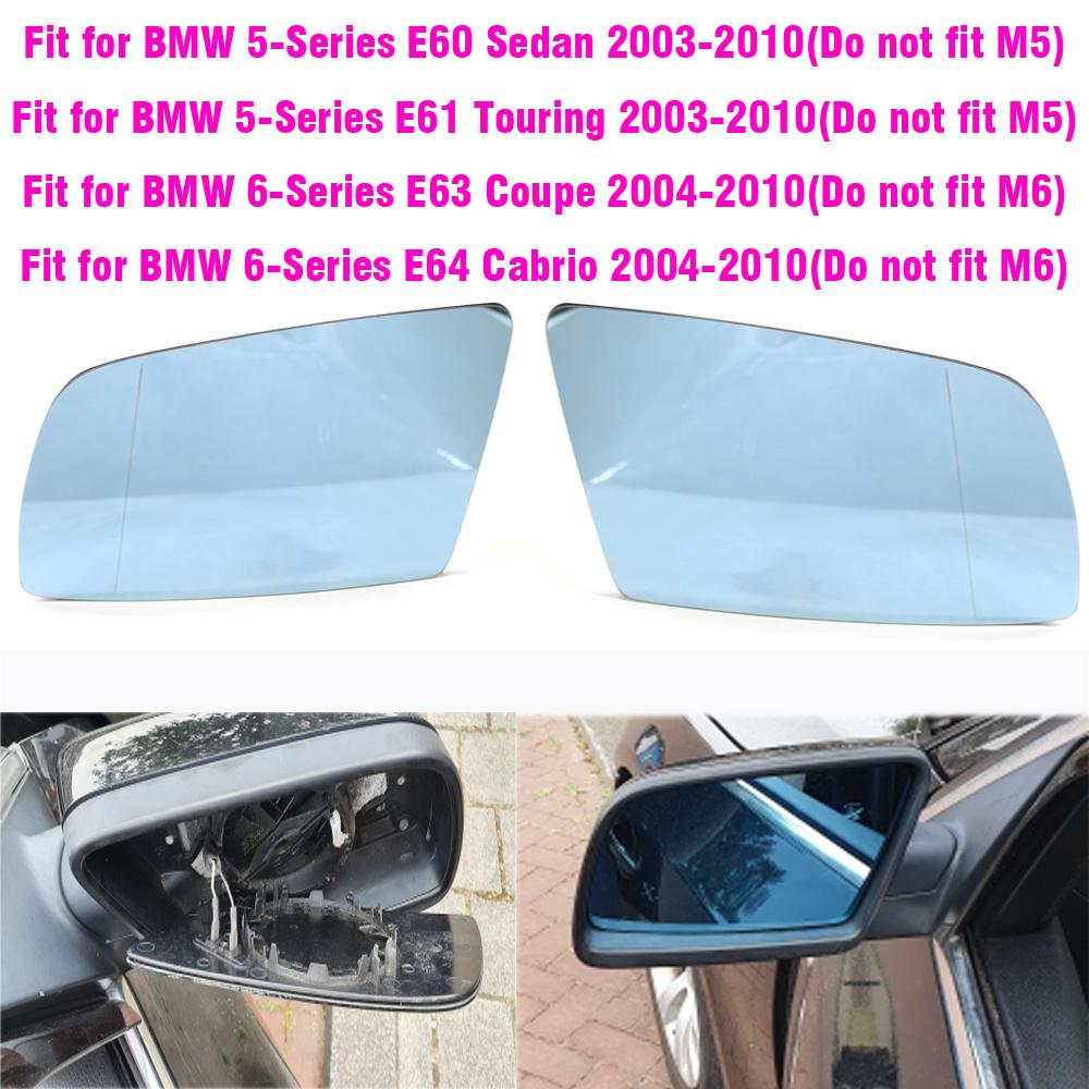 Zijkant Blauw Verwarmd Elektrisch Groothoek Buitenspiegelglas Voor BMW 5 Serie E60 E61 2003 - 2010 Auto Exterieur Onderdelen Accessoires