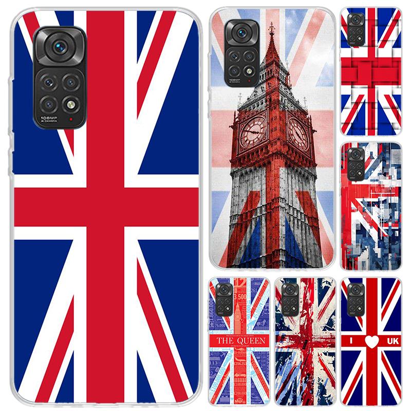 Union Jack England UK Flag Phone Case for Xiaomi Redmi Note 15 14 14S 13 12S 12 Pro 11S 11 Plus 11T 11E 10S Soft Funda Print She