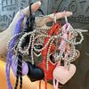 Heart Shape Faux Leather Mini Backpack Hanging Handbag Pendant Bag Pendant Bags Accessories