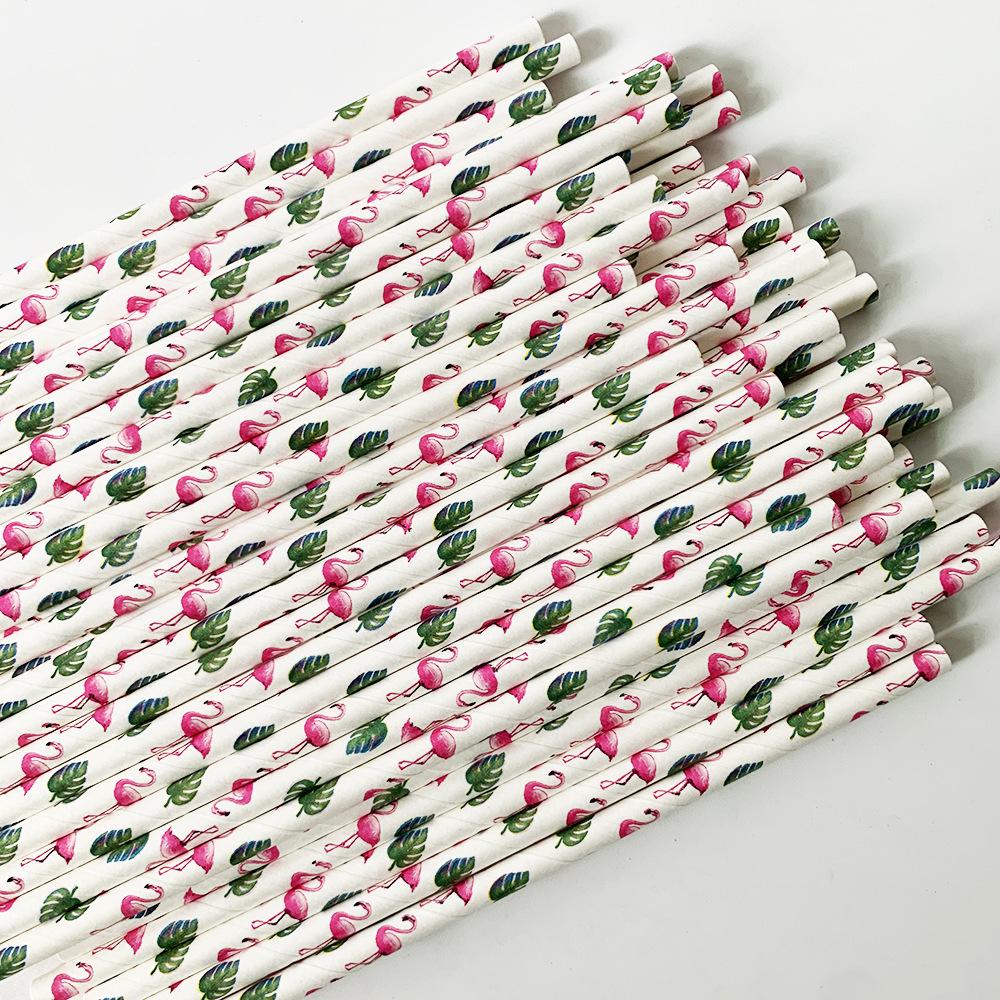 Individually Wrapped Biodegradable Striped Paper Straws