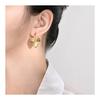 Rockyu Hoop Earrings for Women, Gold Brand, Heart Earrings, Swaying Pattern, Light Surface, Mirror Surface Treatment, Surgical Stainless Steel,