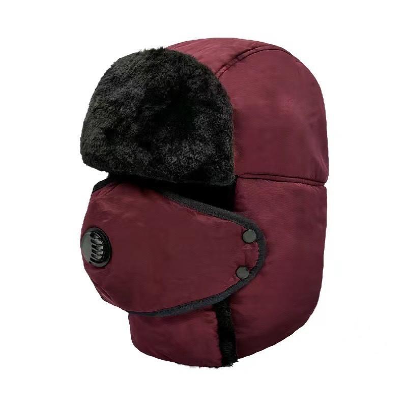 Winter Windproof Unisex Fleece Lined Hat With Face Ear Coverage Cycling Outdoor Activities