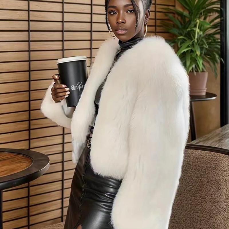 Faux fox fur coat Winter women outdoor keep warm jacket Fashion hight quality faux fox fur fur overcoat Female clothing