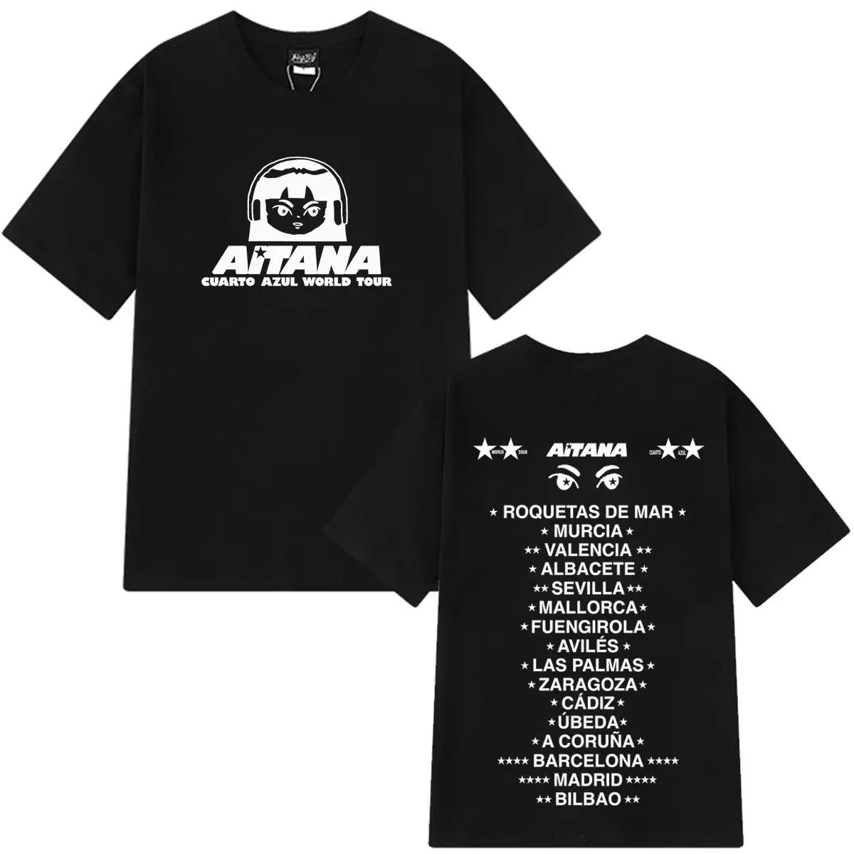 

Singer Aitana Cuarto Azul Tour 2026 Print T Shirt Men Women Fashion T-shirt Short-sleeved Cotton Aesthetic T Shirts Streetwear 4XL