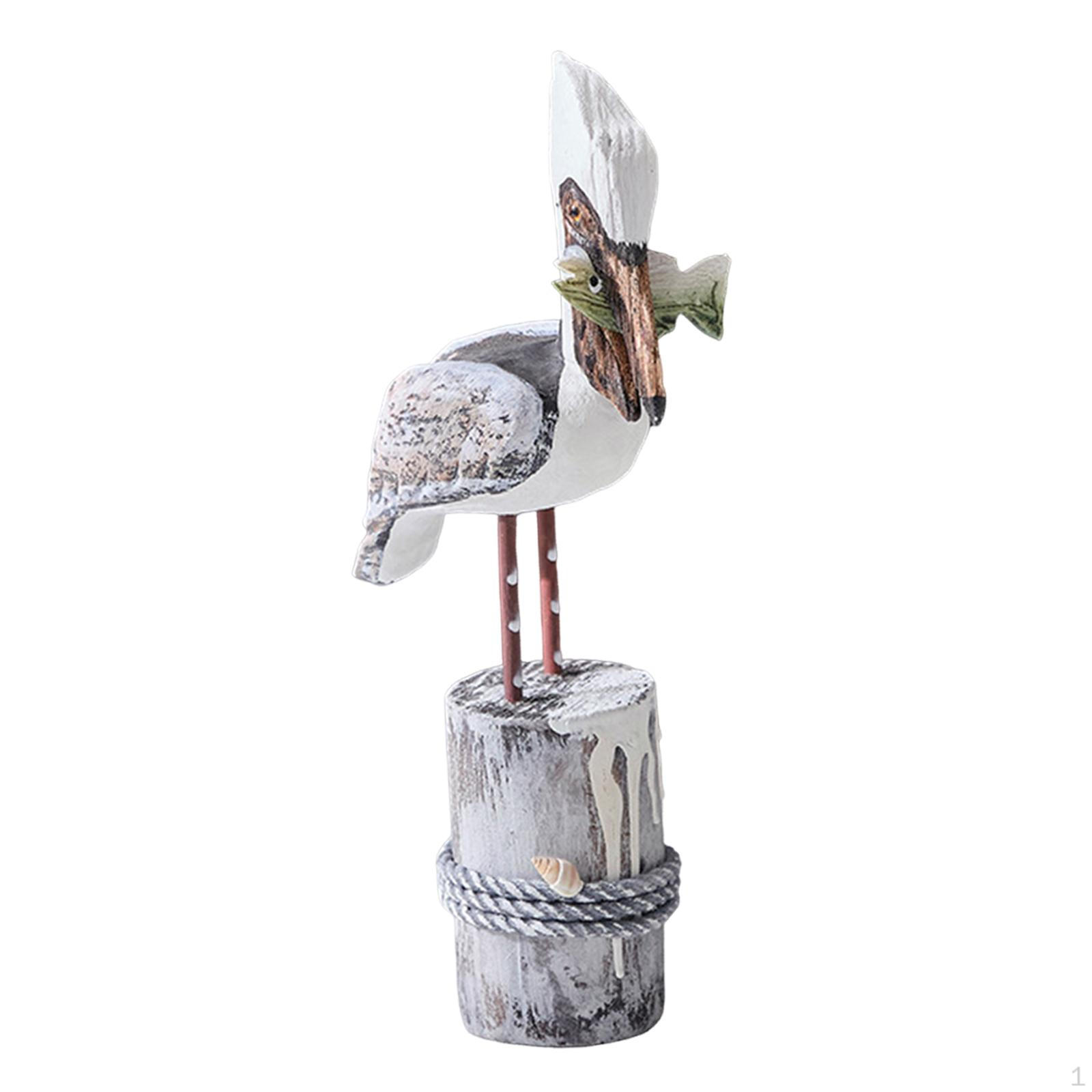 

Beach Statue Animal Figurine Bird Decor Birds Ornament for Desk Office Living Room Retro Yellow