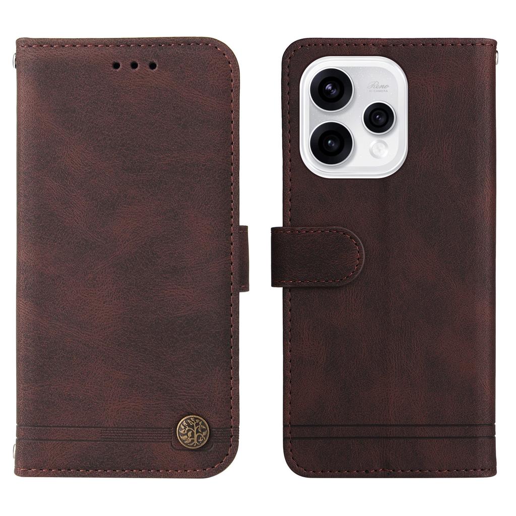 Para Oppo Reno15 5G (Global)/Reno15c 5G (porcelana) Fundas de Cuero Tipo Billetera Cubierta de Teléfono Táctil de Piel con Soporte y Correa