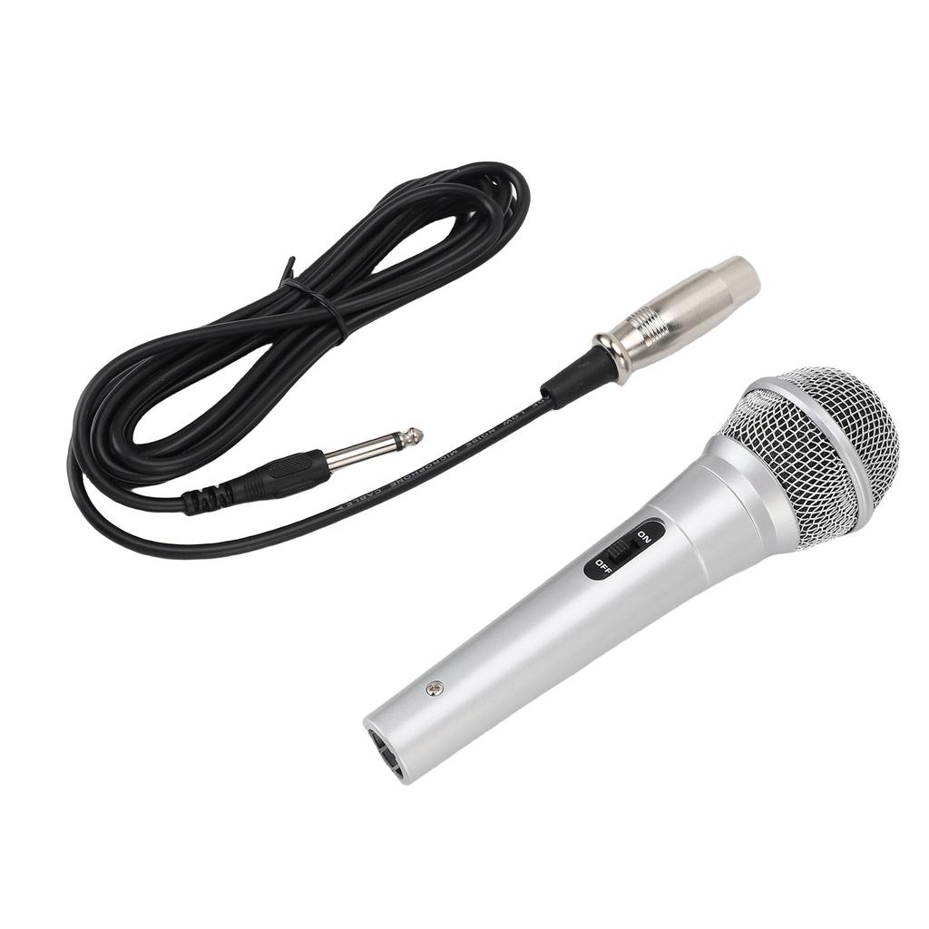 Handheld Wired Microphone 6.5mm Cardioid Dynamic Vocal Mic for Speakers Karaoke Singing Machine Amp Mixer