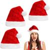 Weihnachtsdekorationen Plüsch Weihnachtsmannmützen Rote Weihnachtsmannmützen für Erwachsene und Kinder