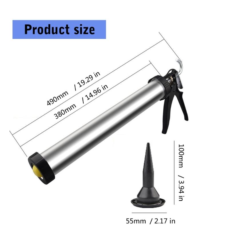 High Efficiency Caulk Guns Aluminum Tube Caulking Tool with Nozzle for Gluing Tasks Glass Adhesive, Various Applications