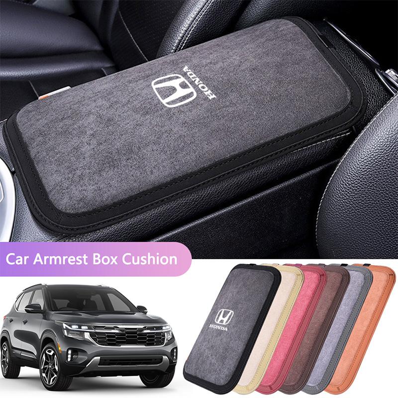 Suede Leather Car Armrest Box Pad Car Armrest Mat Car Accessories For Honda Mugen Jazz Insight Freed Fit CRV Civic Accord City akx256