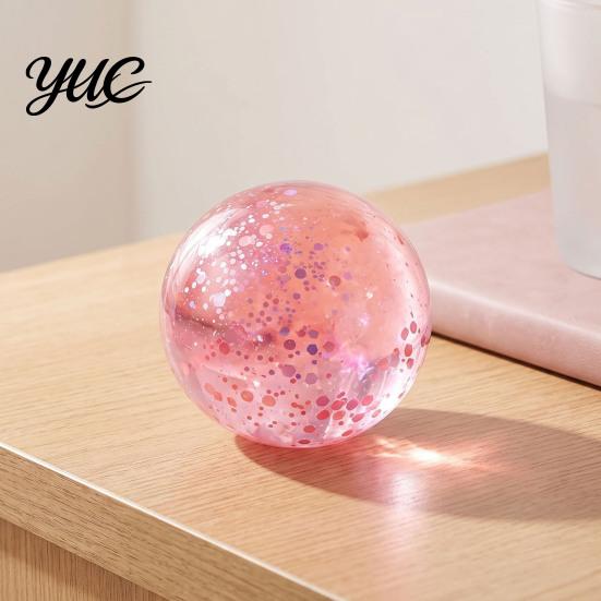 Hand Therapy Exercise Balls Coconut Oil Stress Relief Balls, Squishy Glitter with Colorful Sequins, Office Desk Toys Slow Rising Fidget Toy,
