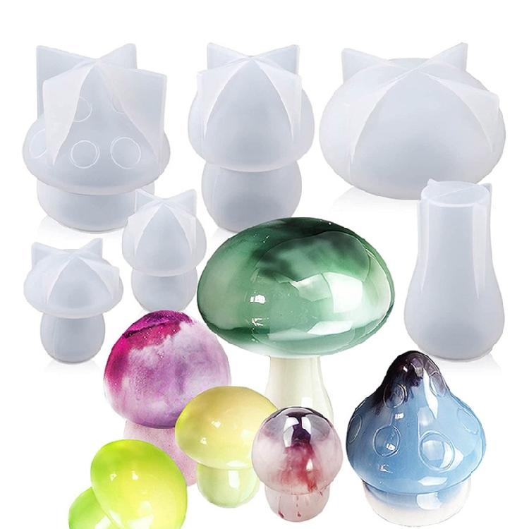 Mushroom Silicone Mold for Epoxy Resin Casting Home Decors Scented Candle DIY Soap Making Mould 3D Mushroom Resin Molds