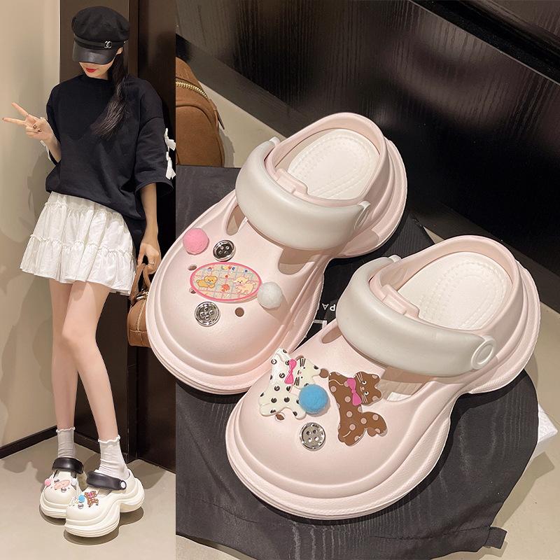 Shoes increase tide fashion cute hole shoes women's bag head slippers women's non-slip new simple spring and summer ins2025