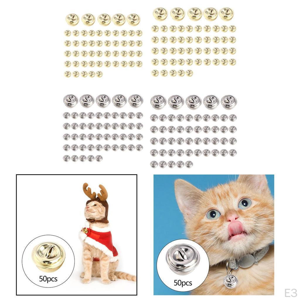 50 X Weihnachtsglocken Katze Halskette Anhänger Hund DIY Handwerk Kragen Schlüsselanhänger Schmuckherstellung