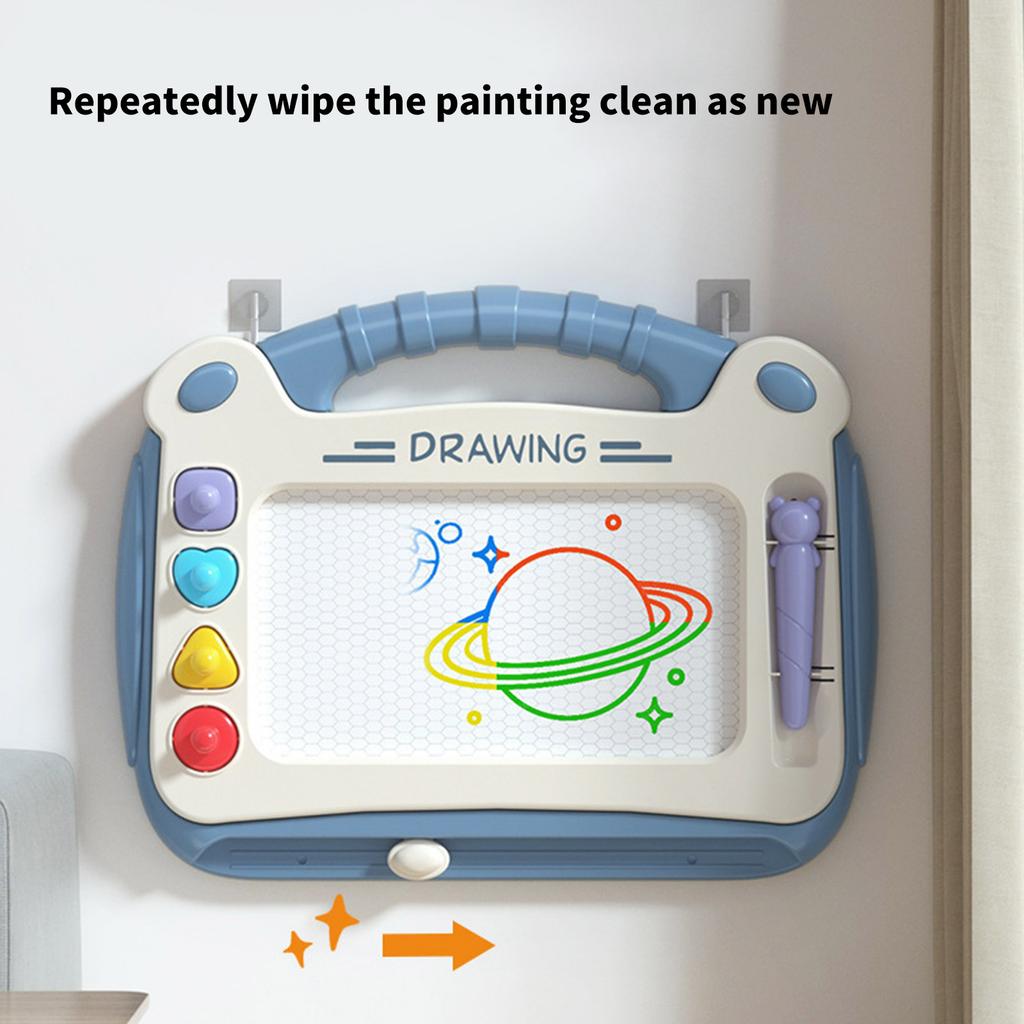 Children Magnetic Drawing and Writing Board Toy with Stamper & Pen Interactive Educational Learning Toy for Preschoolers