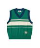 Oioi Collection Colored Stripe Knit Vest_Green