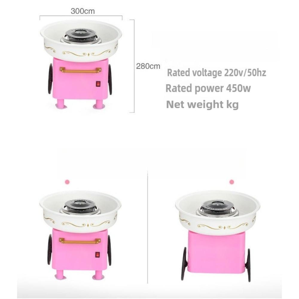 DIY Cotton Candy Machine Stainless Steel Bowl Retro Cotton Candy Machine for Kids and Birthday Party with 10 Wooden Sticks