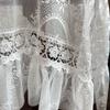 Tovaglia in Pizzo Bianco Francese Copritavola Rotondo, Asciugamano Copritavolo Rettangolare con Filo Ricamato, Tavolino da Caffè