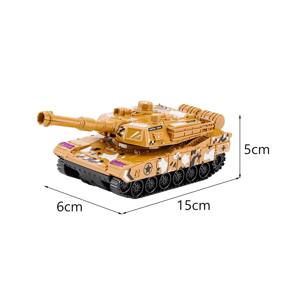 Mini Battle Tank Educational Toy Pull Back Vehicle Simulation Rotating Turret Sturdy PP