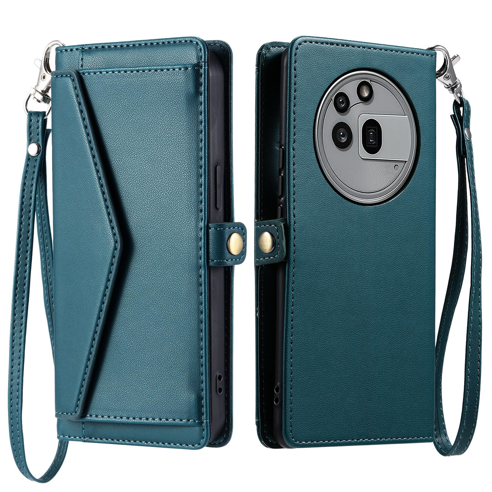 

Ні за що Телефон (3а) Професійний шкіряний чохол з ремінцем на зап ястя, гаманцем і підставкою для телефону Blackish Green