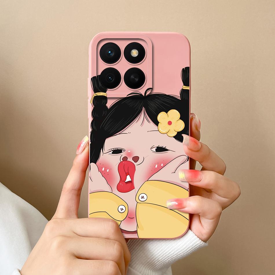 For Honor X8C 4G Case Fashion Design Soft Liquid Silicone Camera Protection Back Cover For HonorX8C X8 C Anti Drop Phone Cases