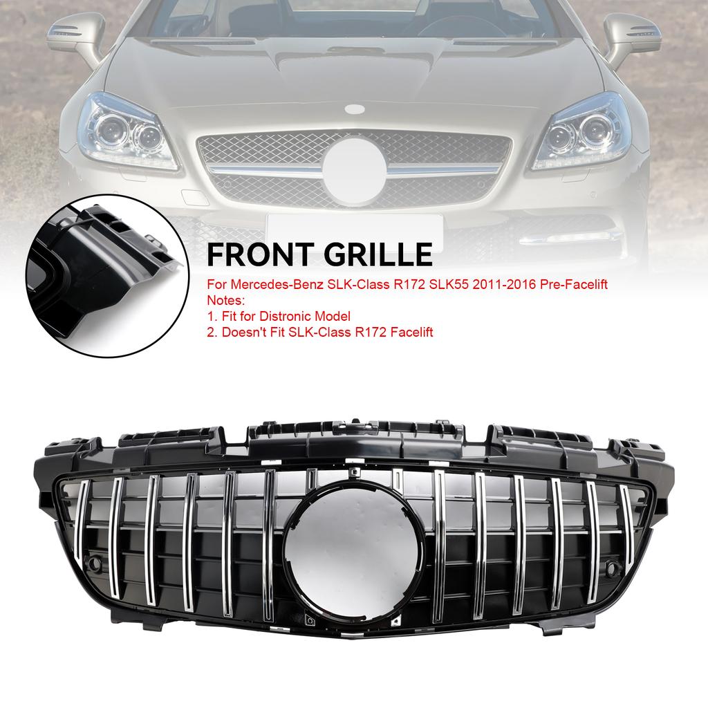 For Mercedes SLK-Class R172 SLK55 2011-2016 Chrome Front Radiator Grill Grille