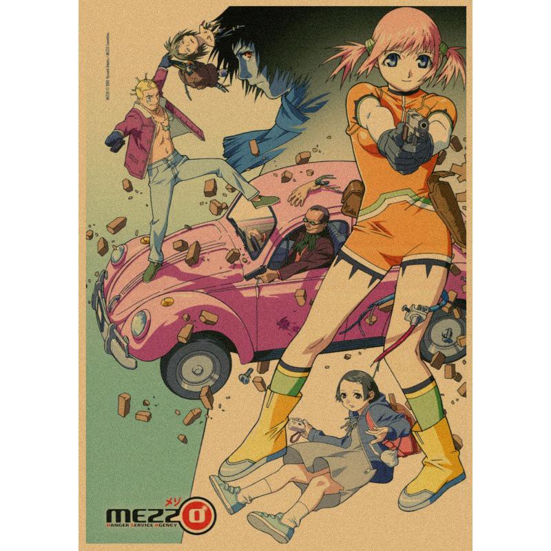Großes japanisches Anime-Poster - Yoshiyuki Sadamoto Girl Killer Retro Kraft Wandkunst