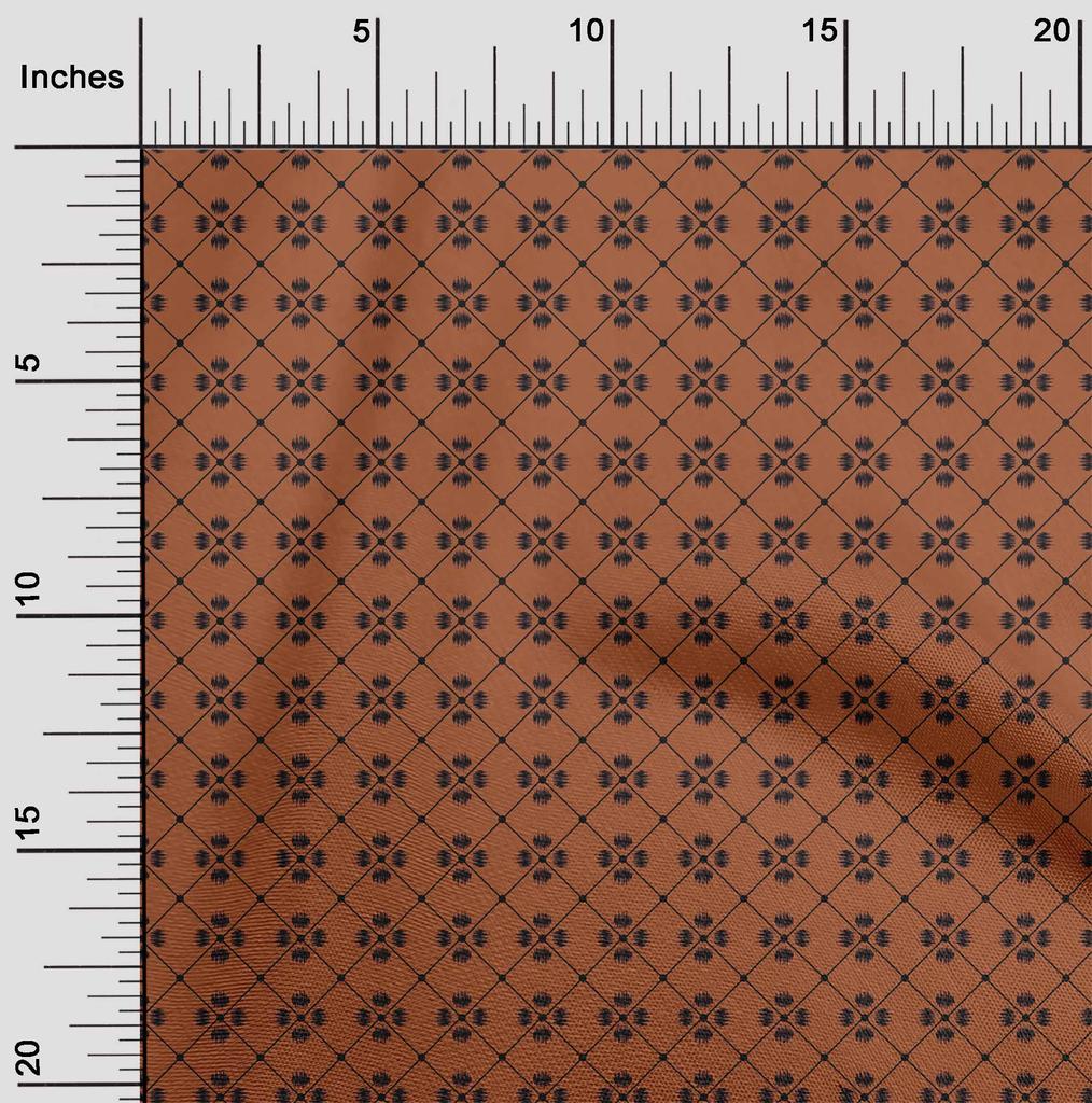 oneOone Cotton Flex Fabric Geometric Ikat Print Sewing Fabric BTY 40 Inch