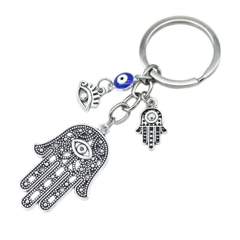 Turkish Evil Eye & Hamsa Hand Keychain Pendant