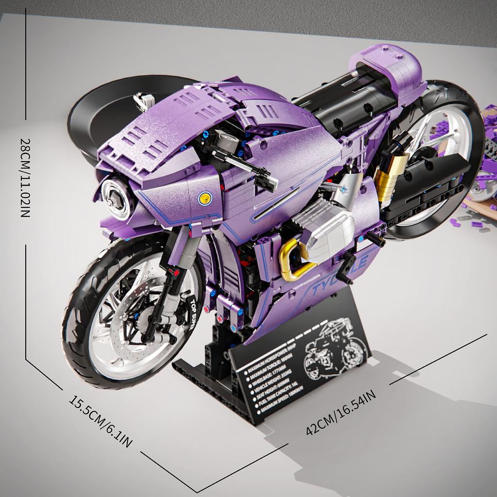 1:5 Scale Model Latte Motorcycle Supercar Building Block City Technique Racing Speed Champions Sport Car Toy Children's Birthday Gift No.T4055
