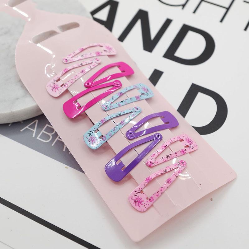 10 PCS New Lovely Cartoon Heart Type Metal Candy Color Girls Hairpins Hair Clip Kids Headwear Children Accessories Baby BB Clips