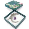 Hollow Moon Natural Rough Stone Crystal Pendant Necklace Amethyst Pendant Couple Necklace N597