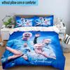 Haaland Calciatore Set Biancheria da Letto 3 Pezzi Stampa 2D (Include 1 Copripiumino + 2 Federe Senza Imbottitura), Decorazione camera da letto, Regalo ventilatore
