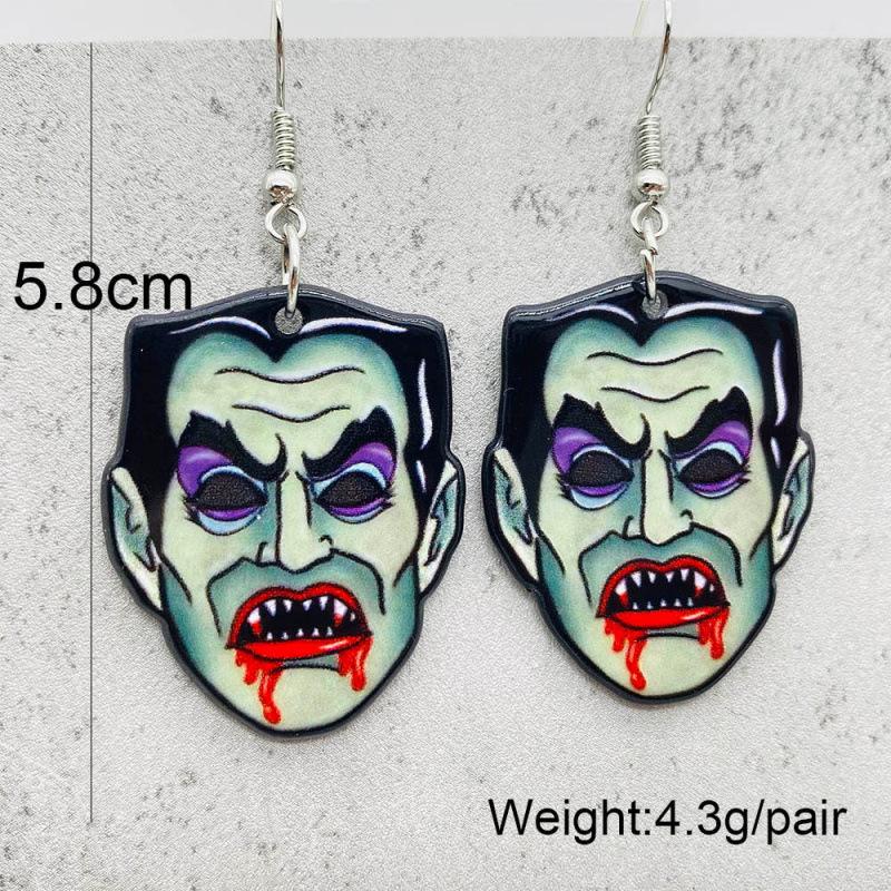 Halloween Y Earrings - The Nightmare Before Christmas Skull Horror Character Acrylic Earrings