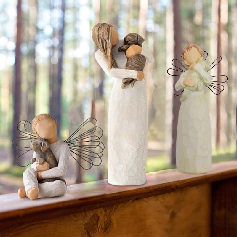 Figurka Mama i Syn Ozdoba Domowa Minimalistyczne Rzemiosło z Żywicy Tata i Dzieci Rzeźba Rodzic-Dziecko Dekoracja Stołu Prezent Świąteczny