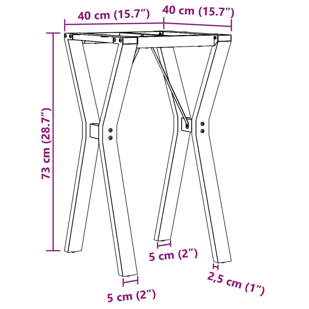 Y Shaped Dining Table Base 40 x 40 x 73 cm Steel