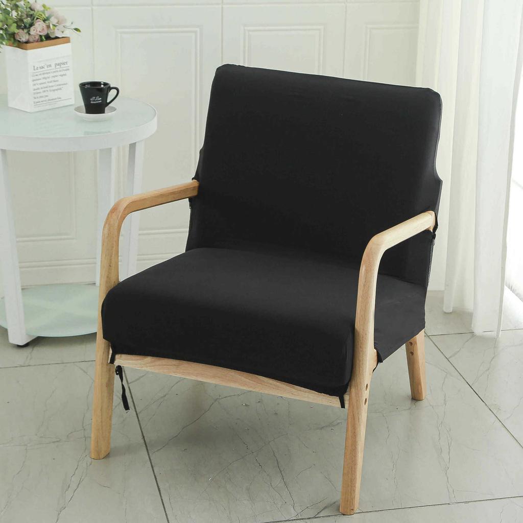 Single Simple Small Apartment Elastic Sofa Cover All-Inclusive Internet Cafe Cafe Square Sofa Cover Wood Chair Cover