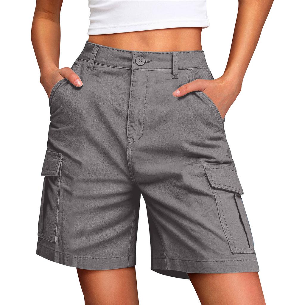 Wander-Shorts für Damen, Leicht, Elastischer Bund, Knielang, Cargo-Shorts, Golf, Freizeit, Sommer, Bermuda-Shorts