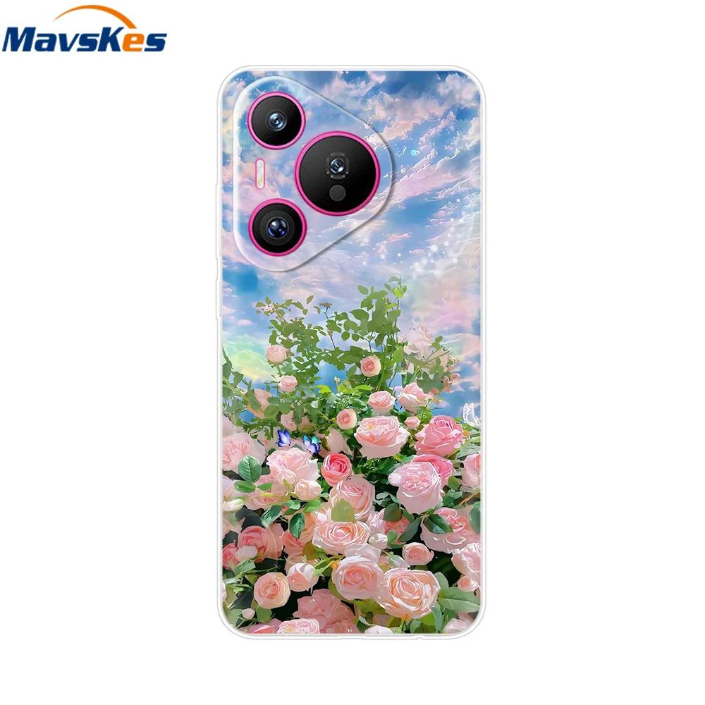 For Huawei Pura 70 Case Cute Cartoon Painted Cover Clear TPU Phone Cases For Huawei Pura 70 Pro+ Plus Pure70 70Pro Soft Fundas