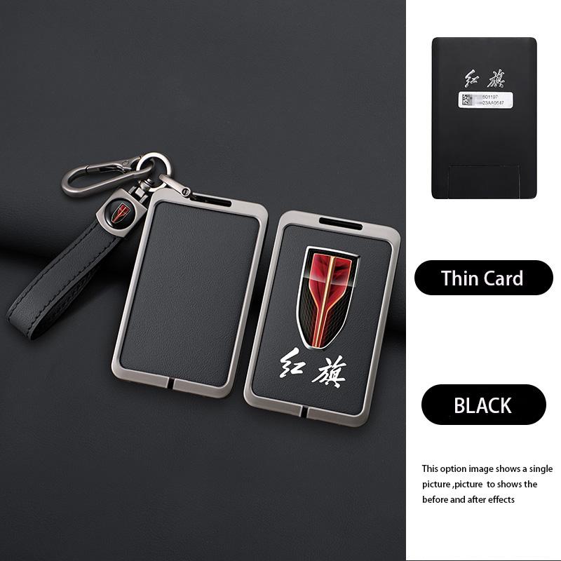 Zinc Alloy Car Logo Key Protect Case Cover For Hongqi HS7 H9 Red Flag HS5 Card Keyring Smart Control Keychain Buckle Accessories