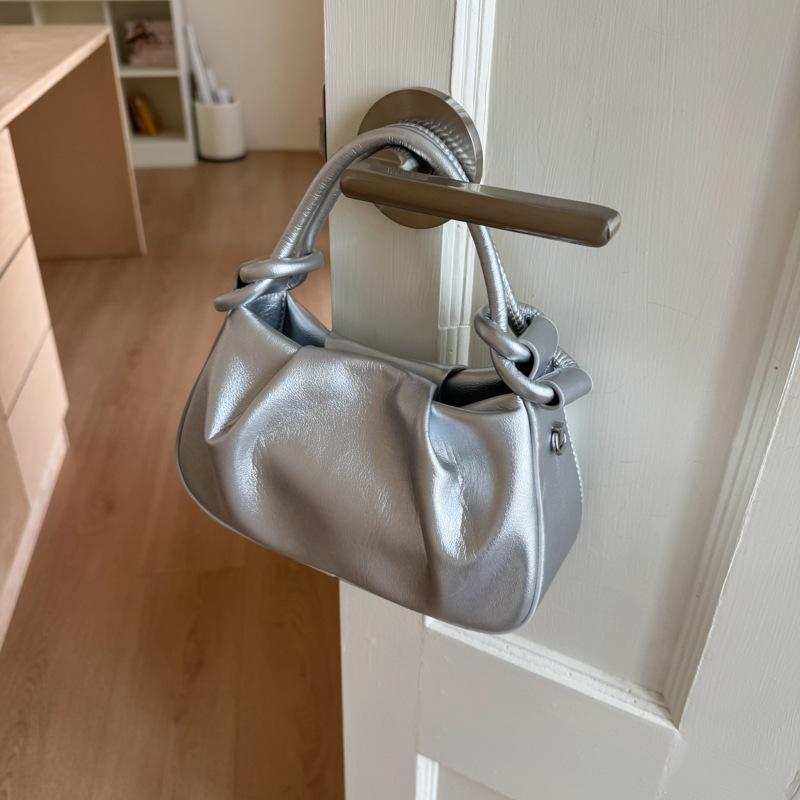 

Нишевая дизайнерская сумка новая летняя модная сумка-мессенджер повседневная плиссированная сумка-облако серебряный