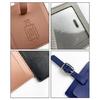 Suitcase Square Label PU Leather Labels School Bag Name Card for Trip Security