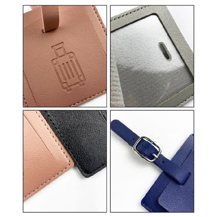 Suitcase Square Label PU Leather Labels School Bag Name Card for Trip Security