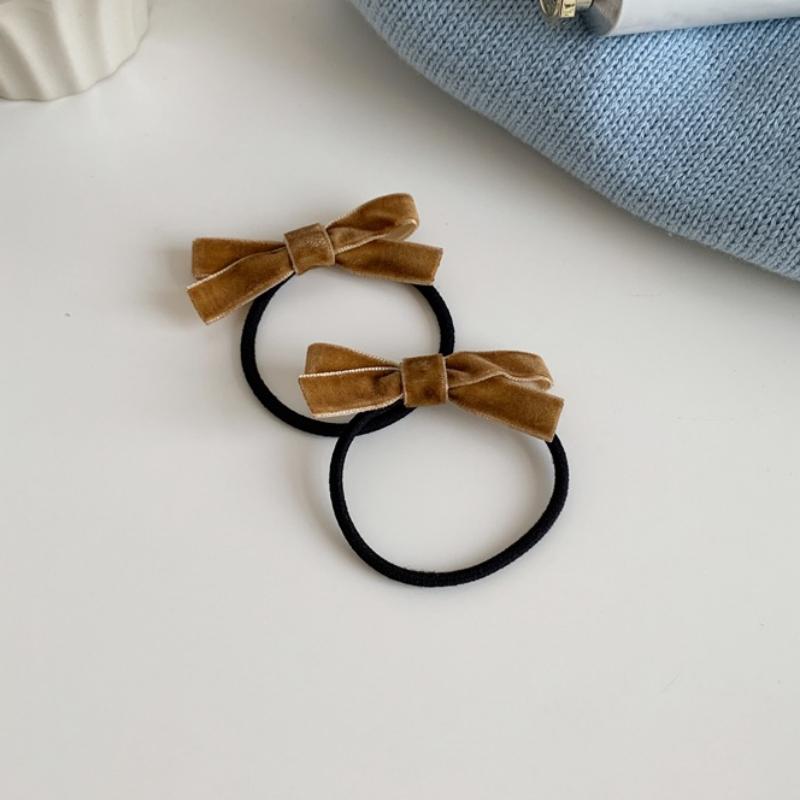 Packung mit 2 schwarzen Samt-Schleifen-Haarspangen Haargummis für Mädchen Kopfschmuck Haarspangen Elastische Haarbänder für Frauen