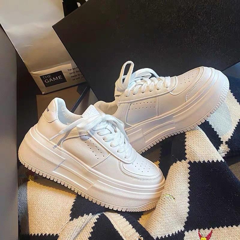 Little White Shoes Women's 2025 New Trendy Women's Ins Women's Shoes, Versatile Height-increasing Girls Board Shoes, Muffin Shoes