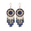 1 Pair Vintage Dangle Earrings for Women Court Style Artificial Zircon Inlay Tassel Earrings Daily Wear Party Decors Versatile
