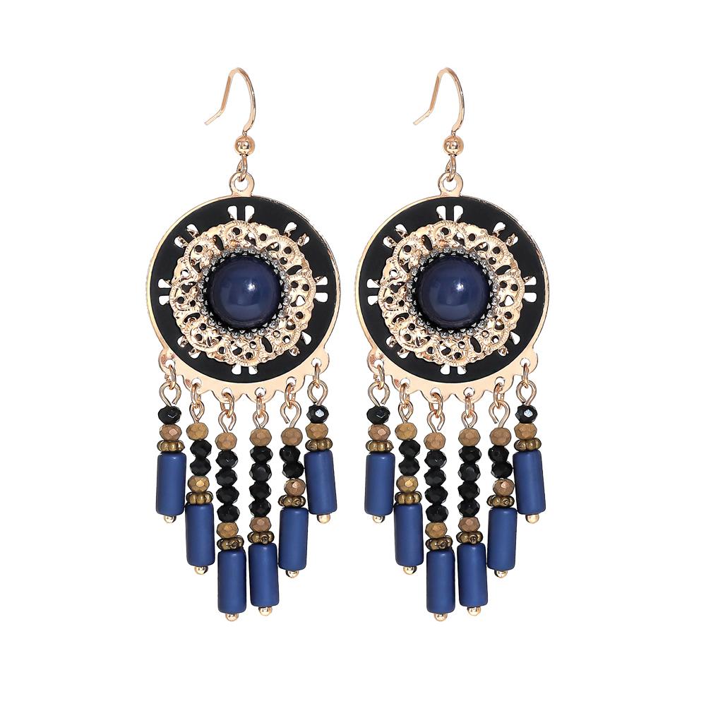 1 Pair Vintage Dangle Earrings for Women Court Style Artificial Zircon Inlay Tassel Earrings Daily Wear Party Decors Versatile