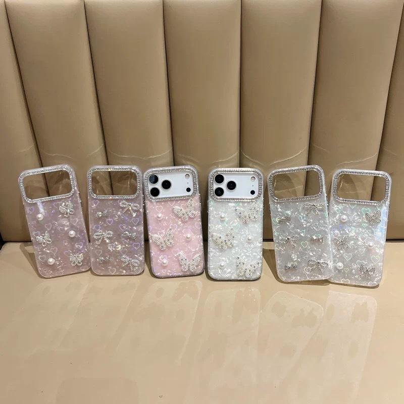Seashell Pattern Bow Mobile Cover for Apple 17 Pro Max Pearl Butterfly iPhone 11 12 13 14 15 16 Phone Case